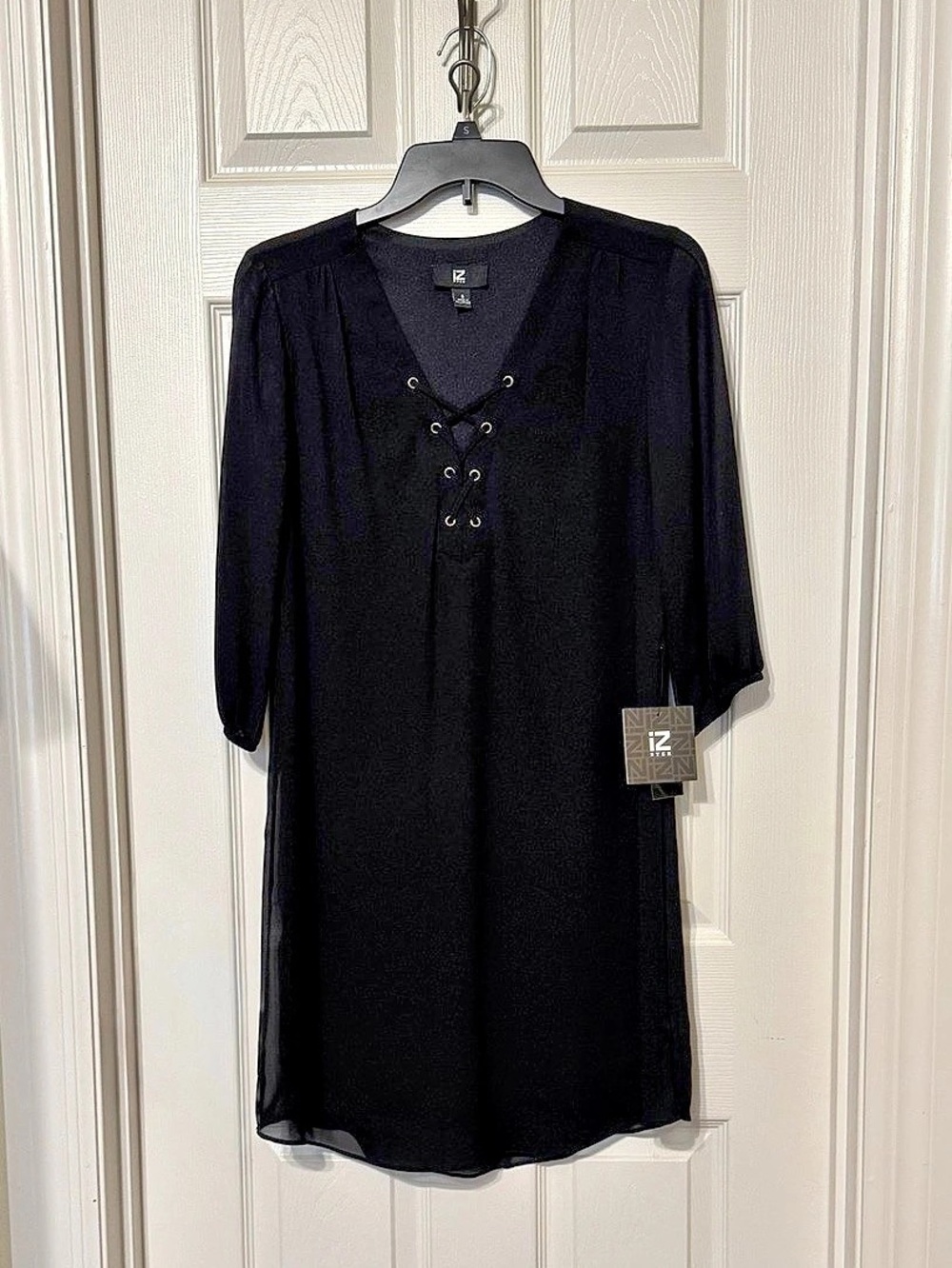 Byer Black Lace-Up Mini Dress Size Small NWT